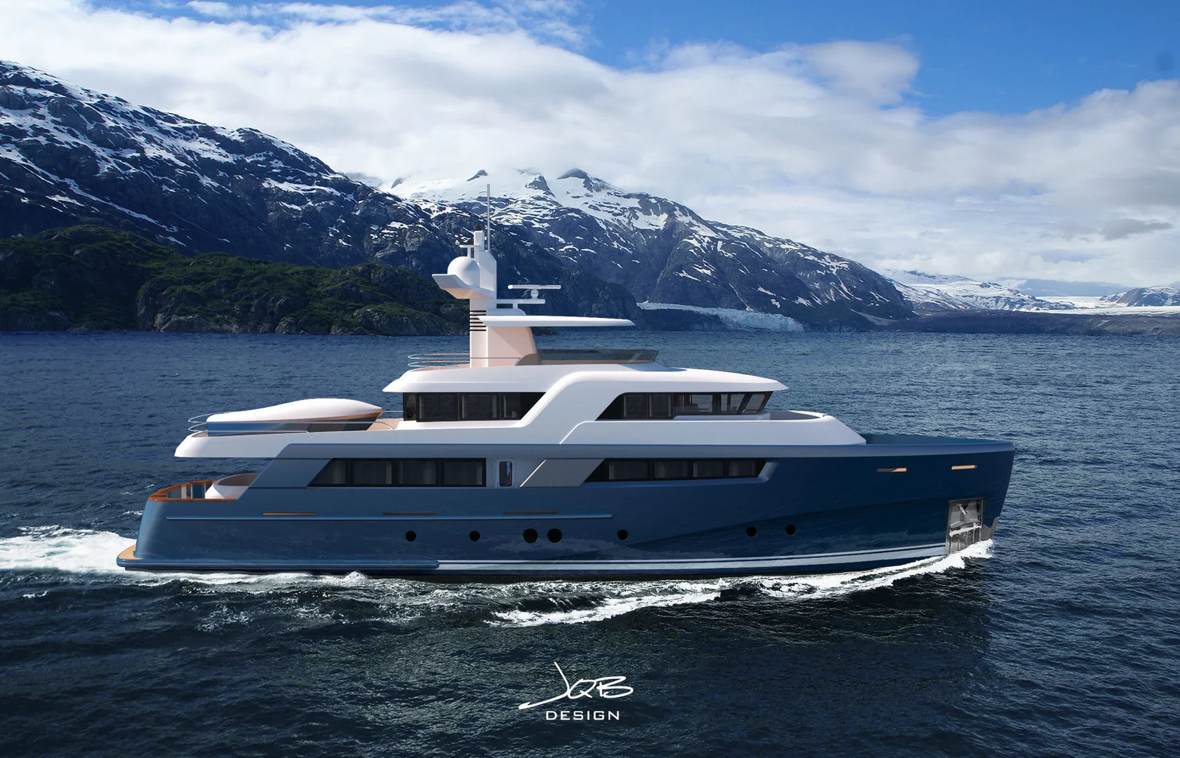 Explorer Concept — expedition yacht render by JQB Design