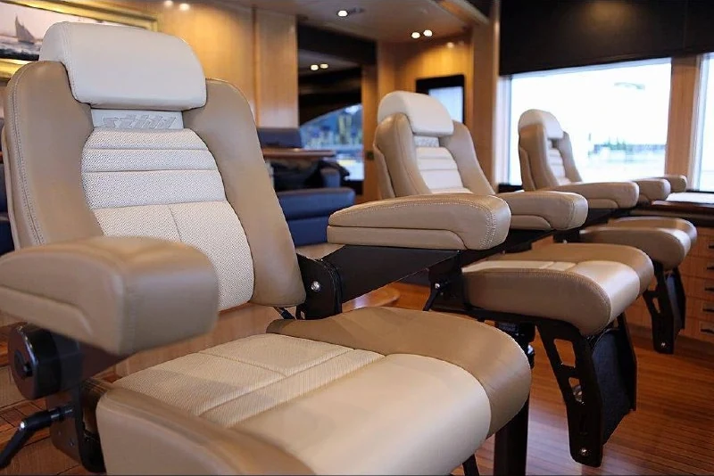 Silver Shalis helm seating with three upholstered adjustable chairs.
